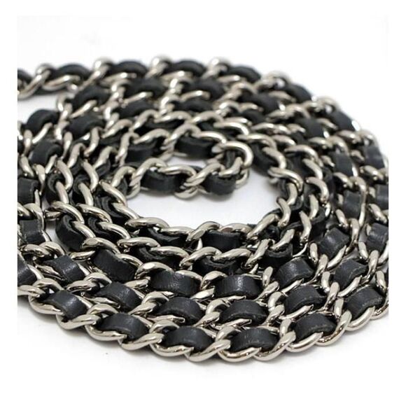 Chanel Matelasse Chain Wallet SV Metal Fittings Patent Black - Picture 6 of 7